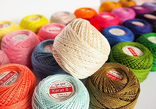 Cotton Crochet Embroidery Yarn 71yd/65m Quality Ball 0.35oz/10g Thread Floss Size 8 (Cobalt 0547), Cobalt 547 - Image 2