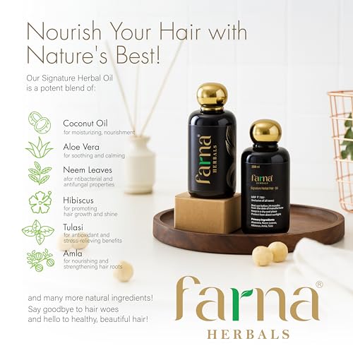 Image of 15 Herb Hair Oil, Non-Greasy Herbal Oil with Hibiscus, Amla & Aloe Vera, Sulfate-Free, Nourishing Scalp Care, 200 ml, Pack of 1