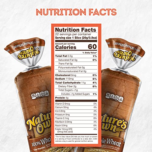 Nature's Own 100% Whole Wheat Bread Loaf - 20 Oz Bag #TOP7