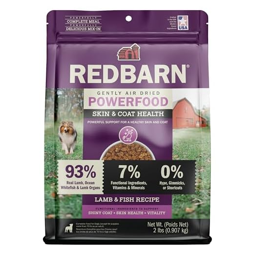 Redbarn Powerfood Air Dried Dog Food Lamb & Fish Recipe 2 lbs - High Protein Skin & Coat Support with Omega-3s Natural Premium Dry Food for Adult Dogs Made in USA
