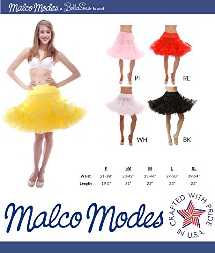 Malco Modes Dance Pettiskirt Underskirt Tutu Crinoline for Halloween Costume, Vintage Style, Party wear and Festive Look Crinoline (Raspberry,Petite) - Thumbnail 4