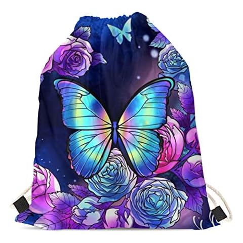 HELLHERO Butterfly Drawstring Sports Backpack Cover