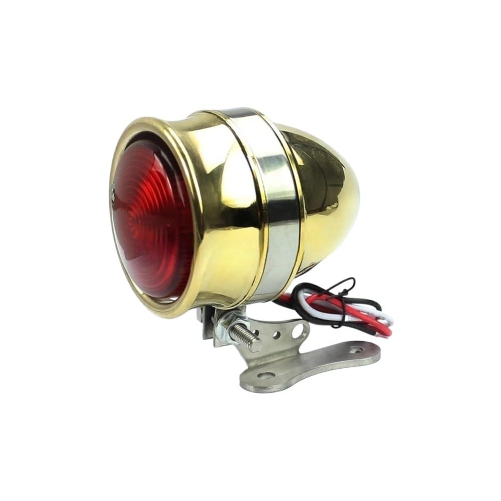 Fanale posteriore a LED in ottone per moto, lente rossa, luce targa, luce posteriore, luce stop posteriore per Ha&rley Cafe Racer Chopper Bobber Luces Freno Targa