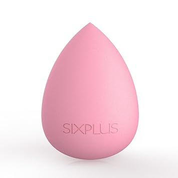 SIXPLUS Multifunctional Makeup Sponge Puff, Teardrop Shape, Diagonally Cut Flat Surface, Soft, Dry and Wet Use, Makeup Tool, Makeup Puff Pink