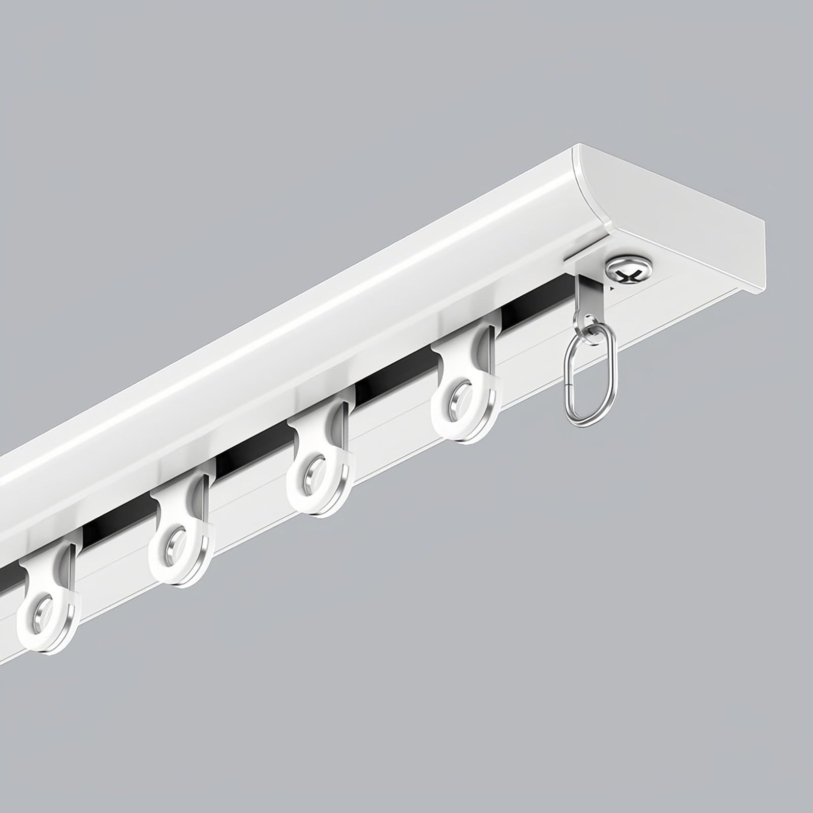 Tringle a rideaux plafond ultra-fine en aluminium blanc longue de 140cm
