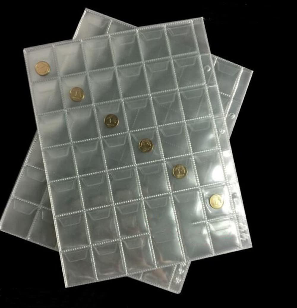 10PCS Album for Coins Albums Page 12/20/30/42 Pocket Coins Collection PVC Transparent Inside Pages 250 X 200 Mm Coins Loose Leaf,42 pocket