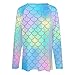 Women's UPF 50+ Sun Protection Long Sleeve Shirts Rash Guard Shirts Quick Dry Lightweight Hiking Shirts (for Beautiful Mermaid Fish Scale)