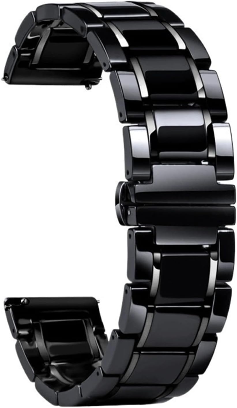 Quick-release Watch Band Ceramic Watch StrapStainless Steel Folding Clasp Unisex