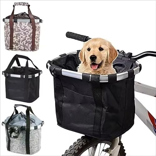 Cesto removível para bicicleta Frente para bicicleta Bolsa de lona para animais de estimação Cesto p