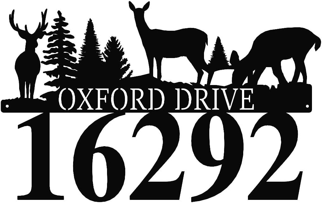 Personalized Deer Address Sign by Sea Biscuit Metal Designs