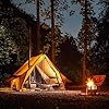 POMOLY Camping Hot Tent Cabin Tent Plus-Sized, CHALET 70 Max Portable Wall Tents with Two Poles for 2-4 Person Hiking, Backpacking