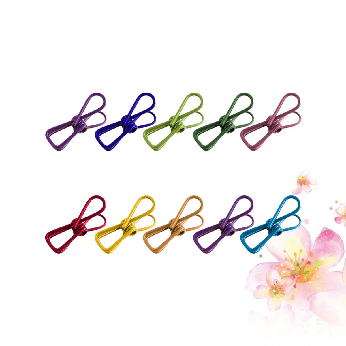 Gatuida Juego de 50 Pinzas Ropa de Acero Inoxidable, Multicolor, Resorte Fuerte, Antideslizantes y Resistentes al Viento, Multiusos para Colgar Ropa y Sellar Bolsas Hogar Color Aleatorio