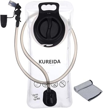 KUREIDA Hydration Bladder 2 Liter, BPA Free Water Bladder for Hiking Backpack Water Storage Bag with Insulated Tube, Hydration Backpack Replacement for Outdoor Camping Running Hiking