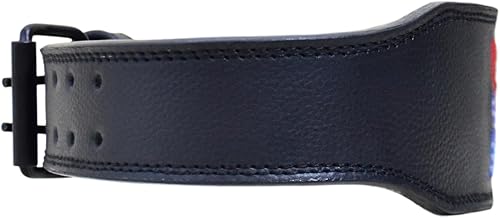 Miniatura 4 de Cinturón de elevación de cuero suave de vaca superior de alta calidad, grosor de 0.276 in, hebilla de acero inoxidable de dos puntas, hilo de