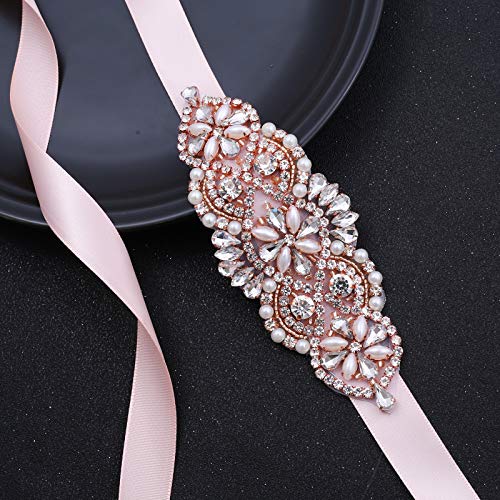 Rhinestone Wedding Belt Handmade Crystal Sash Belt Headband for Bride Bridesmaid Wedding party Dress3