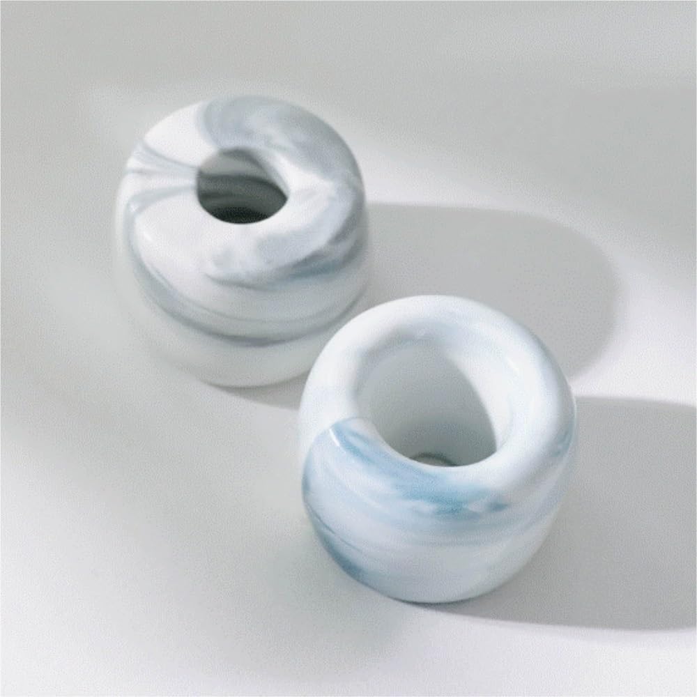 Organizer Per Spazzolino Da Denti Supporto Base For Spazzolino In Ceramica Creativa Con Motivi In ​​marmo Accessori Da Bagno(Blue)