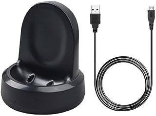 شاحن ساعة جالكسي 42 ملم 46 قاعدة شحن بديلة لساعة سامسونج الذكية SM-R800 SM-R810 SM-R815 أسود يو اس بي