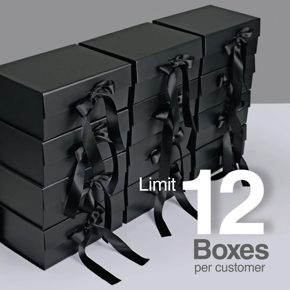 RBS® - Gift Box (23 x 16 x 10cm) Gift Boxes for Packaging (1 Pack) Decorative Gift Box empty Multipurpose Gift Hampers Holds Upto 5 kg Occasion Gifting Box Foldable Gift Packaging Boxes (Black) 4