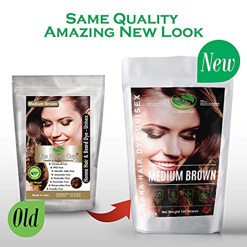 Medium Brown Henna Hair & Beard Color / Dye - 1 Pack - The Henna Guys® #TOP1