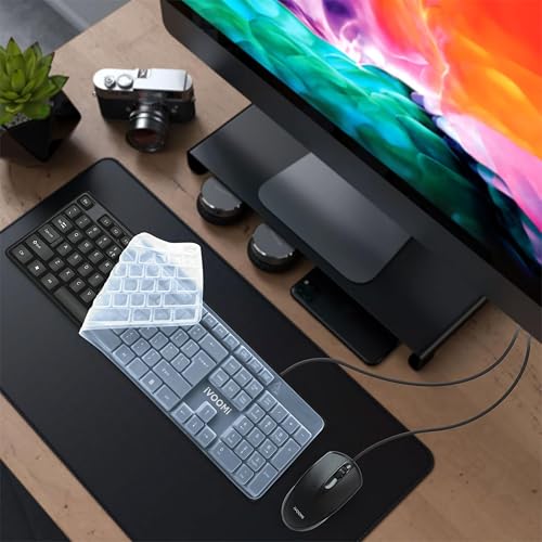Image of iVOOMi Super Wired Keyboard and Mouse Combo, BIS Approved, Full-Size Layout with Numeric Pad, Spill Resistant, Rupee Key, for Win /Mac /Linux, BIS Approved, Included Free Keyskin - 1 Year Warranty