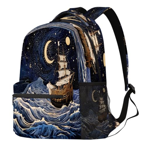 Sac à dos voyage décontracté aquarelle océan 21L, protégez votre ordinateur avec style