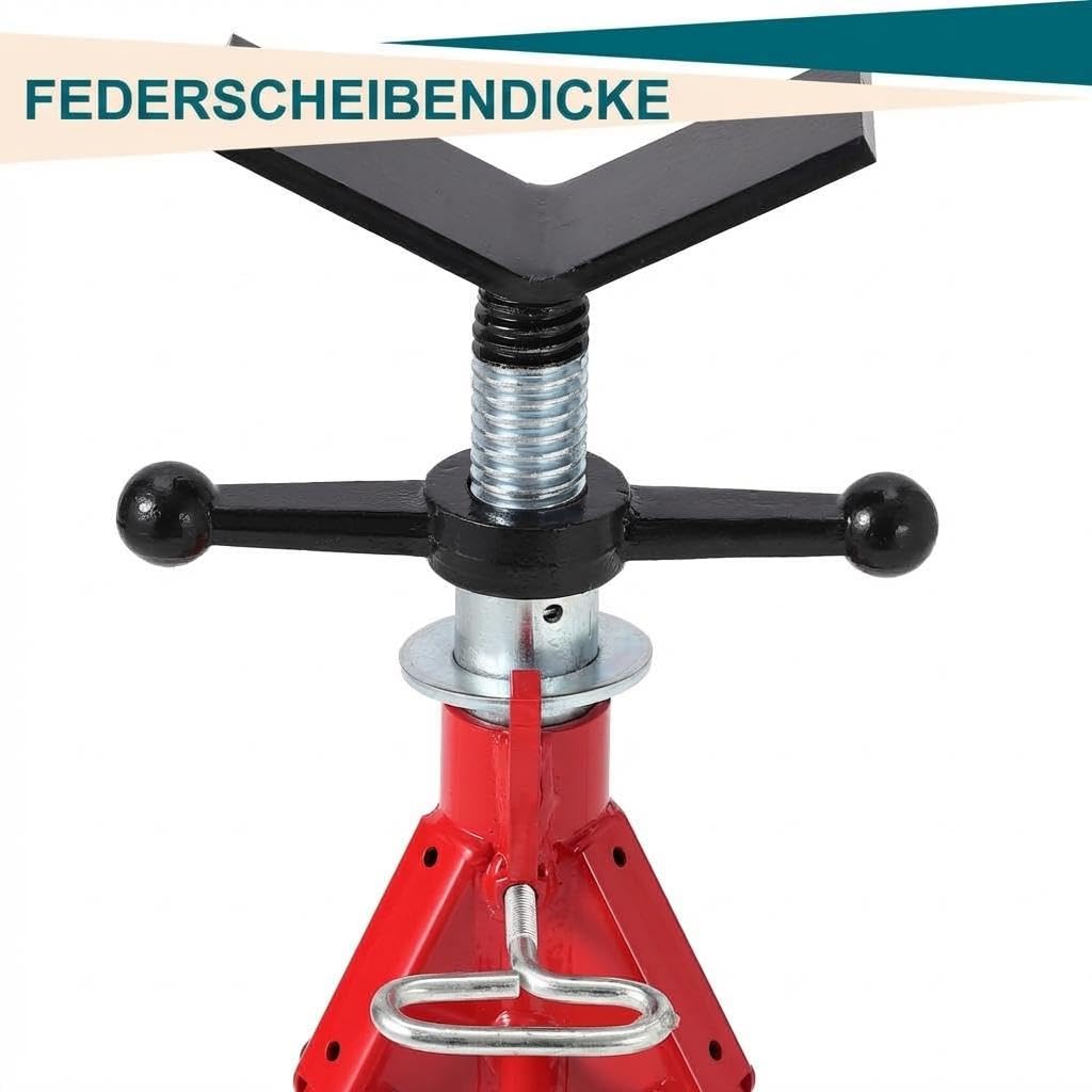 Rohrständer Rohrstütze Mit v-Kopf, Höhenverstellbar 51–96 cm, Schwerlast Rohrbock Aus Stahl Bis 1134 kg Tragkraft, Klappbar & Stabil, Pipe Jack Stand Für Schweißen, Baustelle & Werkstatt