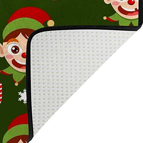 Tapis de Noël Mignon Elfe Vert grand format pour salon chaleureux