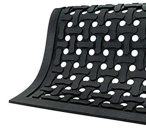 M+A Matting - 420010035 Comfort Flow | Commercial-Grade Drainable Anti-Fatigue Mat For Wet Areas – Slip Resistant, Grease And Oil Proof, Chemical Resistant, Welding Safe (Black, 3' X 5', 3/8"), Model:420-Blk-5F3F #TOP1