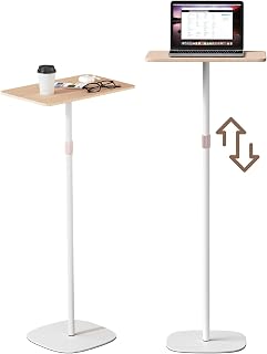 tonchean Portable Standing Desk, Adjustable Height 18’‘-47’’ Mini Floor Desk, Small Laptop Stand for Home Office, Easy to Assemble, Compact Design
