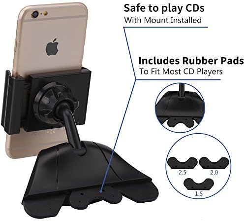 Car Phone Mount, iVoler Universal CD Slot Phone Car Mount Holder, for Cell Phones iPhone 7 6 6S Plus 5S 5C Samsung Galaxy S6 S7 S8 Edge Note 2 3 4 5 LG G3 G4 G5 G6 All Smartphones