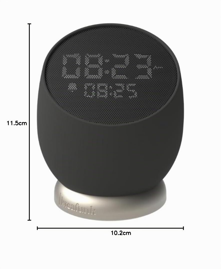 KREAFUNK Bell: kabelloser Wecker und Uhr (Schwarz)