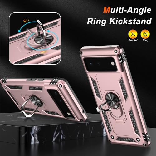 Coque Google Pixel 6A or rose antichoc militaire élégante et robuste