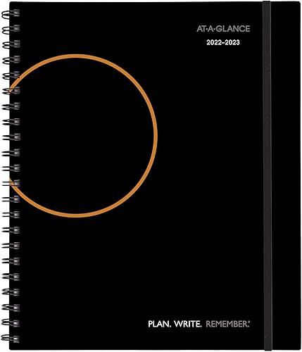 AT-A-GLANCE Agenda 2022-2023, libro de citas académicas semanal y mensual, 8-34 x 11 pulgadas, grande, plan.Write.Remember., negro (70595705)