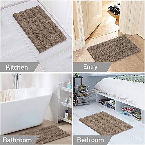 Image of 2 Piece Bathroom Rug Set with Toilet Mat, Soft Absorbent Chenille, Non-Slip