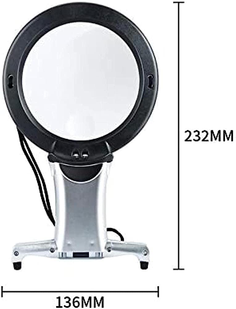 HJMMWT Mano Numping Glass Vetro 2X 6X Desktop Lettura Licaltificatore con Luce per Gli Anziani da Cucire Ricamo a Punto/A (A)