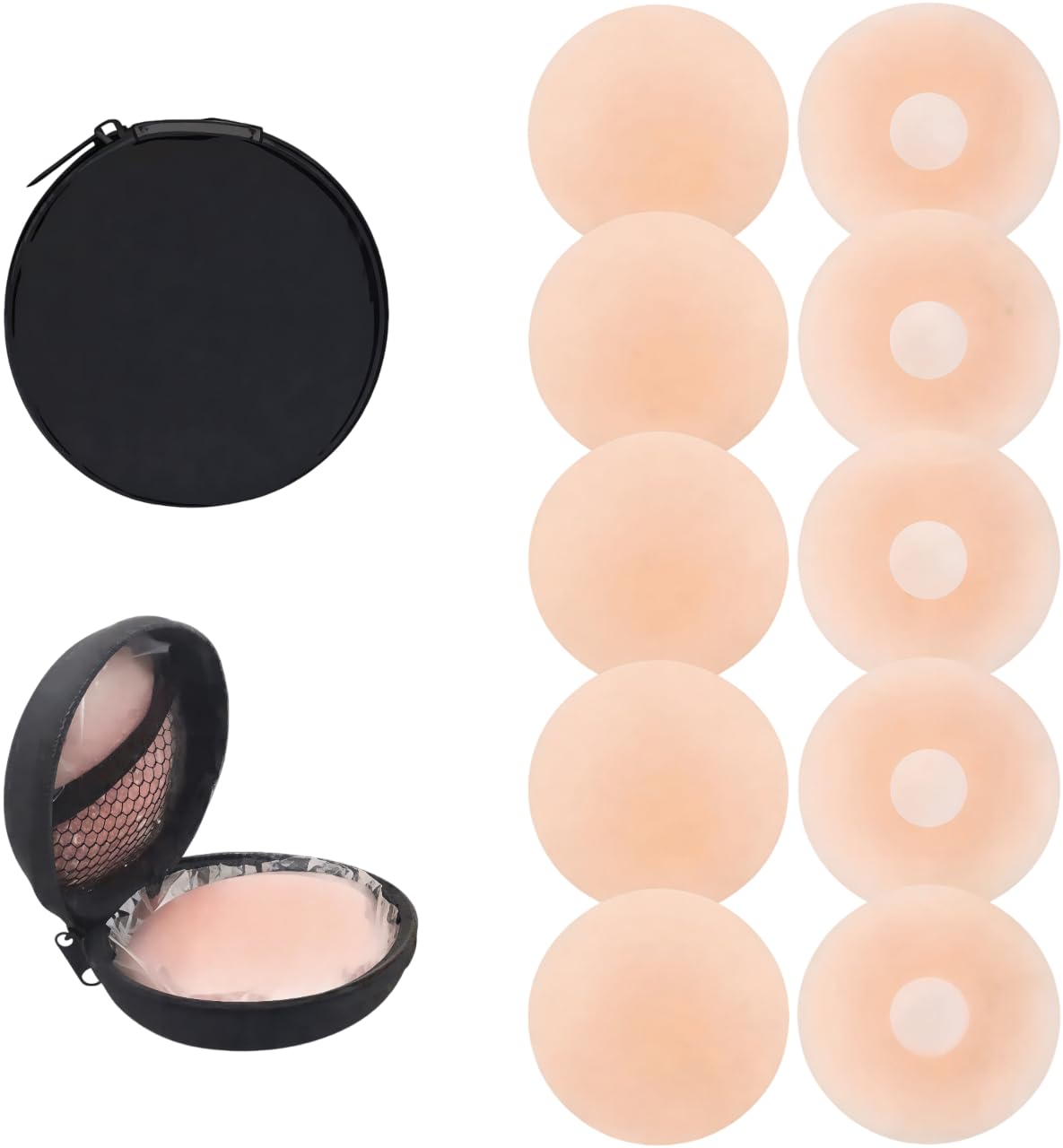 Reusable Silicone Nipple Cover Pairs for Women with Carry Case | Ultra-Thin Invisible Pasties | Skin Friendly Seamless Nipple Stickers for Backless, Strapless, Deep Neck Outfits-image-9