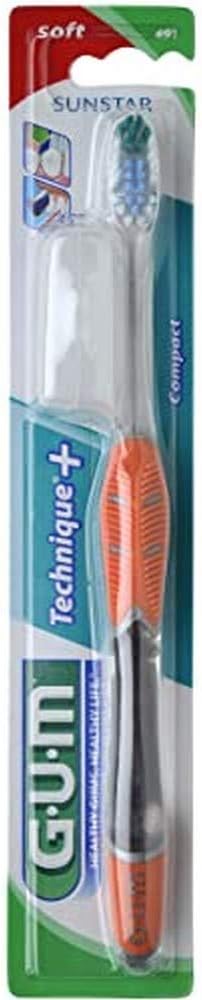 Technique Soft Bristles Compact Toothbrush - Quad-grip handle Advanced Brushing Technique- Effective plaque removal between teeth Optimal oral care- Assorted Color