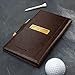 TORRO Large Golf Scorecard Holder – Genuine Leather Pro Golf Score Card Wallet with Card Slot and Pencil (Dark Brown)