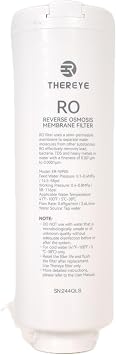 Thereye RO Water Filter Element For 1000 GPD Undersink Tankless Water Filter, White, WP05