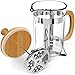 Produktbild Kimmyer 600ml Französisch Pressekaffee-Tee-Maker Bambus Holz Borosilicate Glas Dicke Durable Hitze-widerstandsfähiges Glas mit Milch Frother geeignet für die Haus-Küche Büro