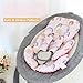 CARUILI Infant Car Seat Insert Cushion, Super Soft Baby Car Seat Head Support & 2 Straps Pads, Reversible Preemie Newborn Carseat Insert, Fit Car Seat, Stroller, Infant Bouncer, Pink Rainbow