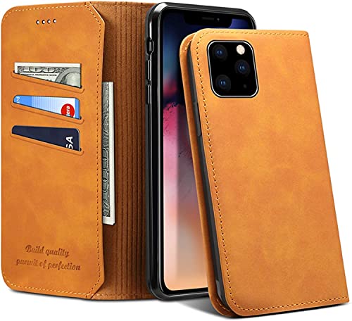 Étui iPhone 12 et 12 Pro GUMMMY en cuir marron avec fentes pour cartes
