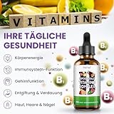 Liposomale Vitamin B Komplex Flüssiges - Hochdosiert Tropfen mit Allen 8 B-Vitaminen, Aktive Vitamin B Formen, Vegan, Keine Zusatzstoffe, 60ml (1er Pack)