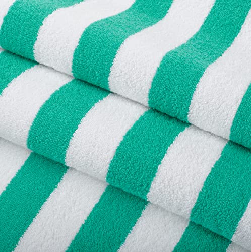 Arkwright Oversized California Beach Towels - (Pack Of 4) Absorbent, Quick Drying, Ringspun Cotton Pool Towel, Perfect For Hotel, Spa Hot Tub, And Bath, 30 X 70 In, Green #TOP1
