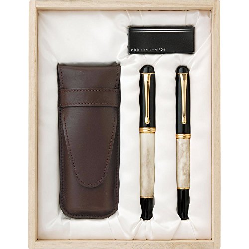 呉竹 筆ペン 万年筆 くれ竹万年毛筆 夢銀河 鹿角セット DAL140-1