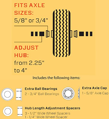 Marathon 00210 Universal Fit, Flat Free, Hand Truck All Purpose Utility Tire, 4.10/3.50-4