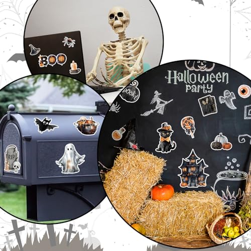 Jarthenaamcs J3045 17Pcs Halloween Refrigerator Magnets Watercolor Spooky Black Mixed Decorative Fridge Magnetic Stickers thumb #6