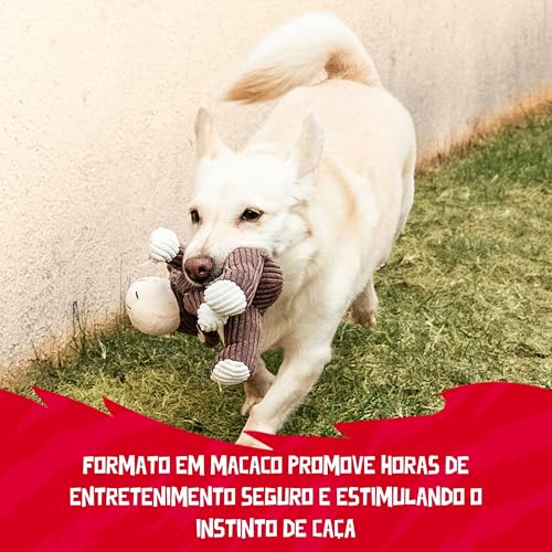 Germanhart Brinquedo Pelúcia Macaco Marrom para Cães