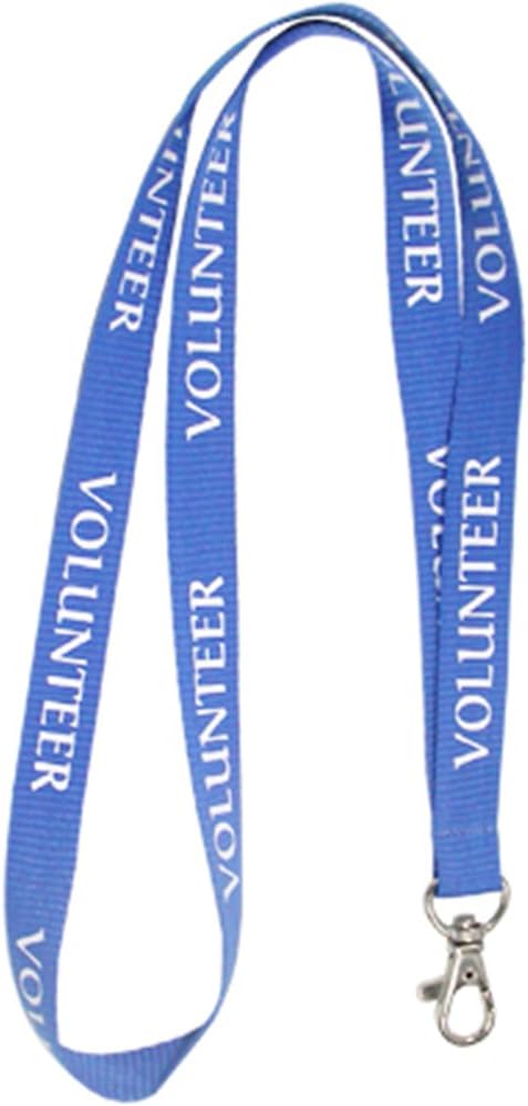 PinMart Blue Volunteer Lanyard - 10 Pack