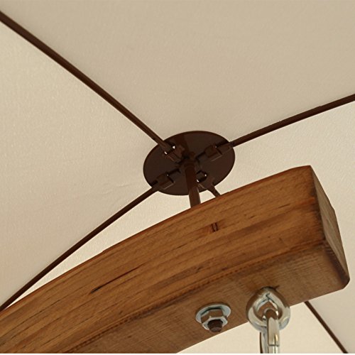 Leisure Season Slu135 Swing Umbrella-Brown-1 Piece-Hanging Wooden Shade And Polyester Cushion Wing Lounge Chair With Umbrell #TOP3